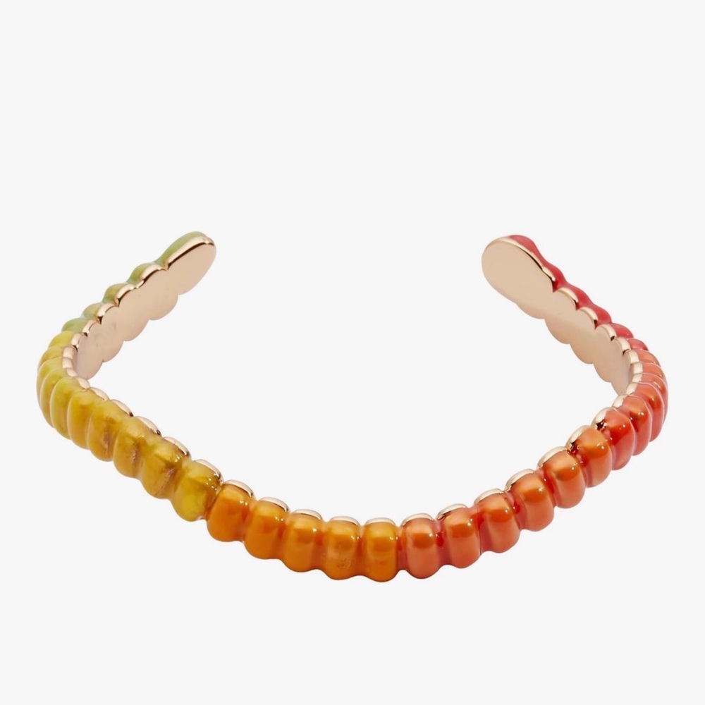 Alex and Ani TRICK OR TREAT GUMMY WORM CUFF. Beaded Cuff in Red Orange Yellow